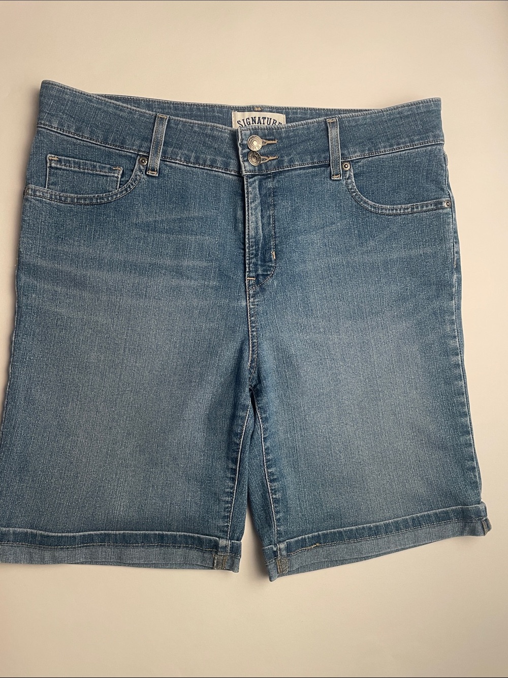 Signature Light Blue Denim Bermuda Shorts